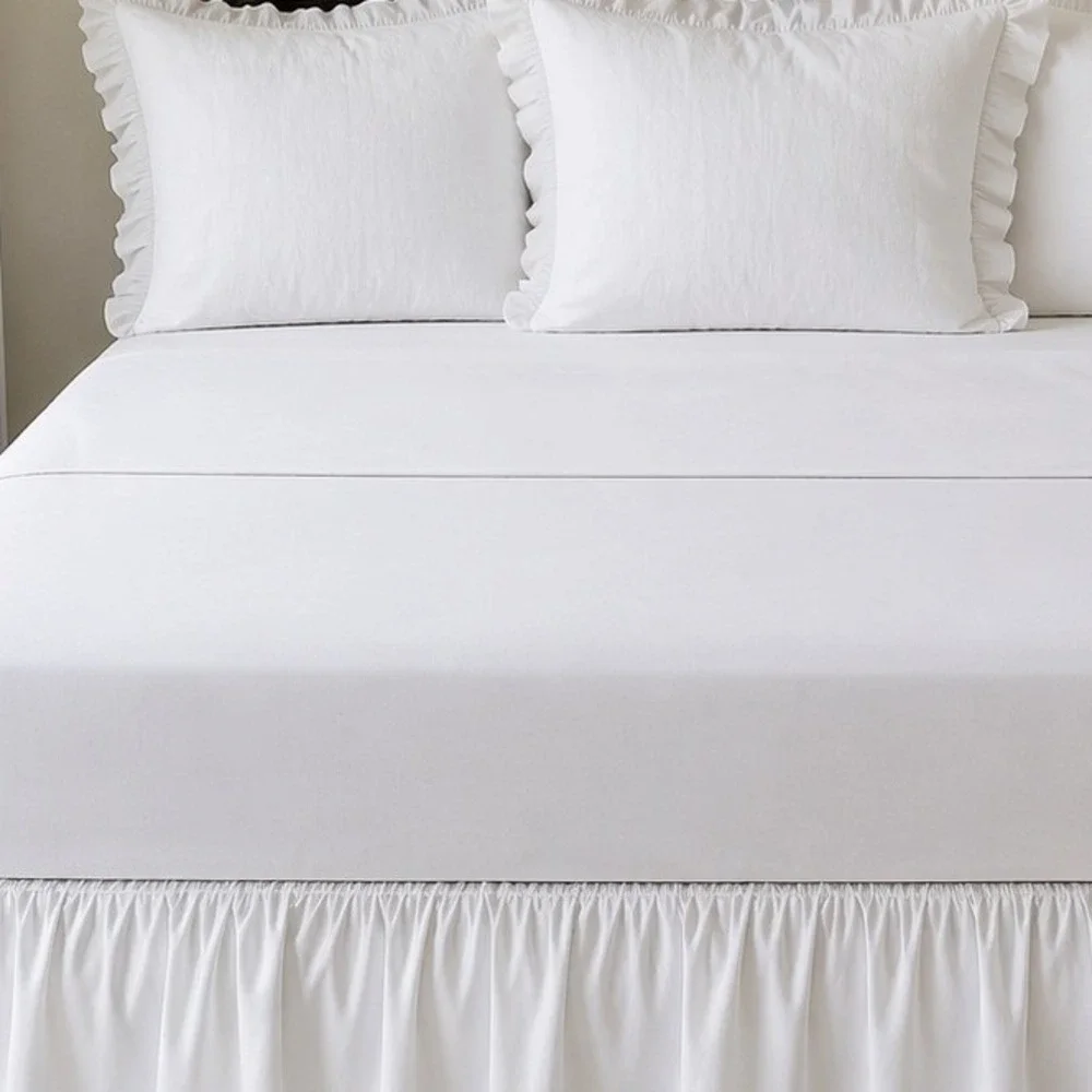Habitat‎ Luxury Home Collection Organic Cotton Sheet 1 Fitted 1 Flat Set White